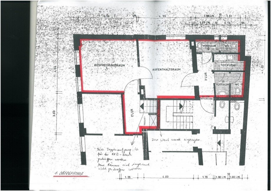 Grundriss 1.OG B�rofl�che Menden