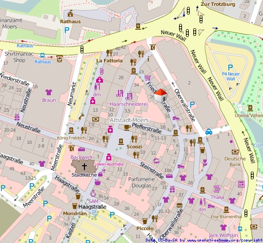 Lageplan Ladenlokal Moers