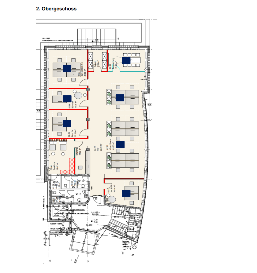 Grundriss Wannheimer Str. 43 B�rohaus D�sseldorf / Bilkrath