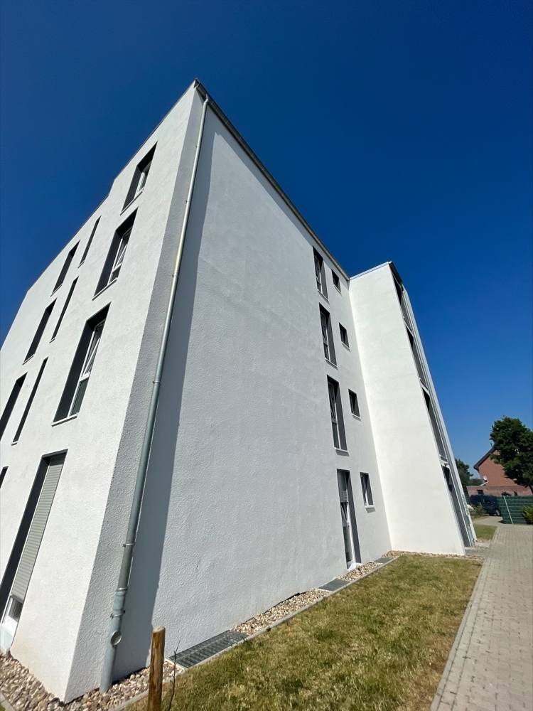 Hausansicht Rheinberg Etagenwohnung WBS-Pflicht! Helle und gepflegte Wohnung im 1. Obergeschoss mit Balkon!